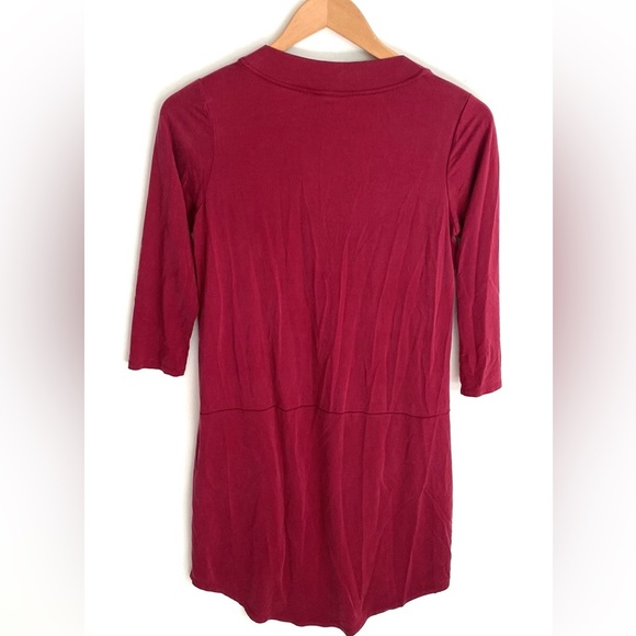 (56) Dolan 3/4 sleeve maroon midi dress, Size XS - Picture 6 of 7